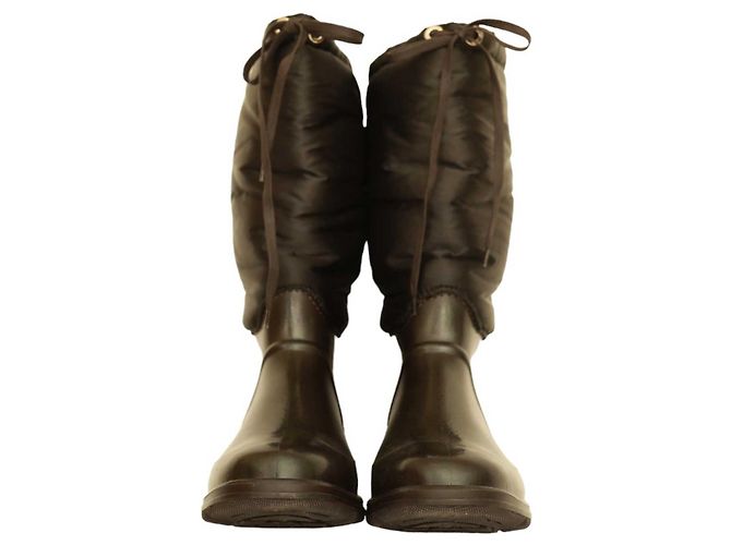 Dolce & Gabbana Stivali Wellington in nylon e gomma marroni 45 Marrone - vista 5