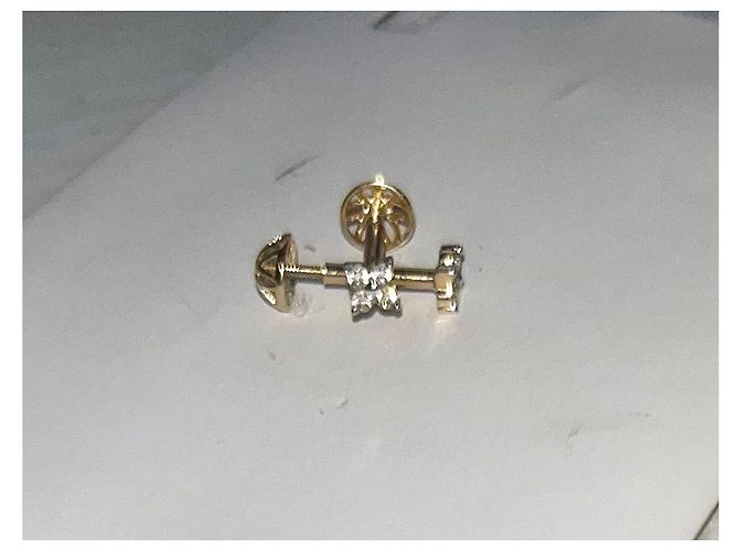 Autre Marque quadri 18K ORECCHINI IN ORO Gold hardware - vista 3