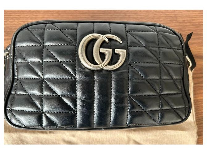 Gucci Marmont gesteppte Leder Handtasche Schwarz - Ansicht 4