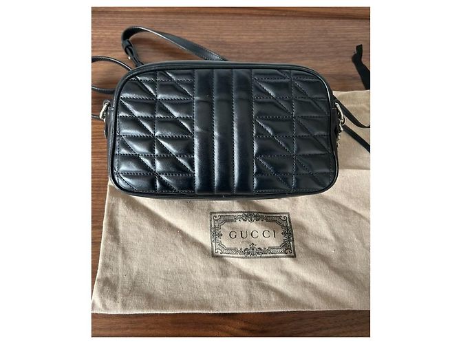 Gucci Marmont gesteppte Leder Handtasche Schwarz - Ansicht 5