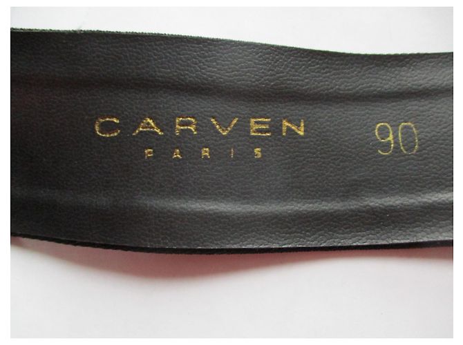 Cinturón Carven de seda negro con hebilla dorada - vista 4