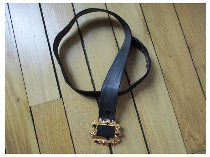 Cinturón Carven de seda negro con hebilla dorada - vista 5