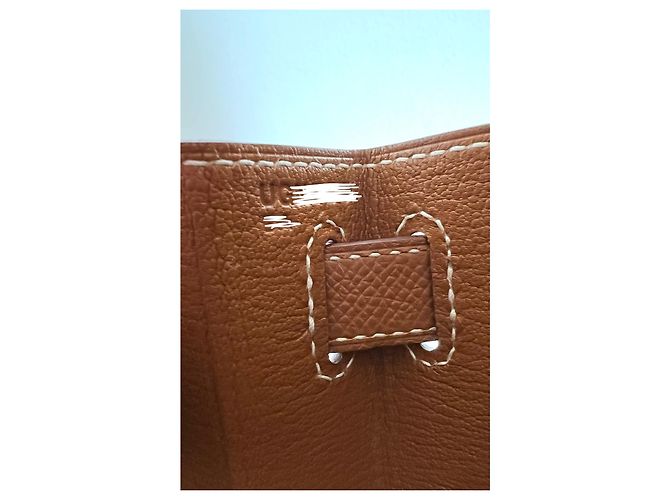 Hermès Kelly 28 Hardware dorato Epsom Gold Caramello - vista 10