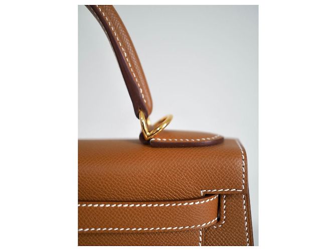 Hermès Kelly 28 Hardware dorato Epsom Gold Caramello - vista 11