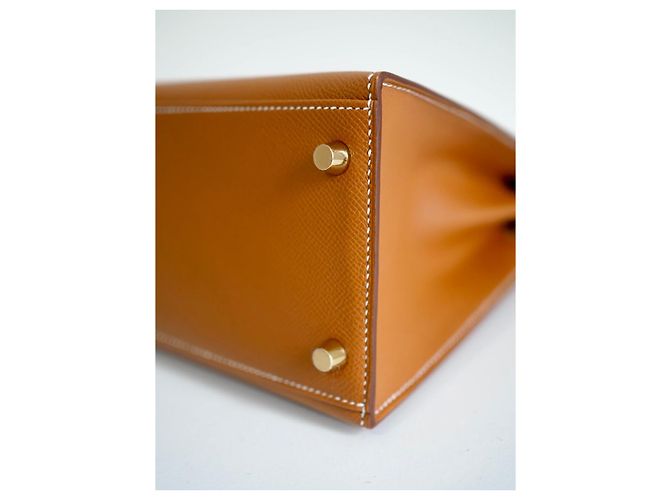 Hermès Kelly 28 Hardware dorato Epsom Gold Caramello - vista 7