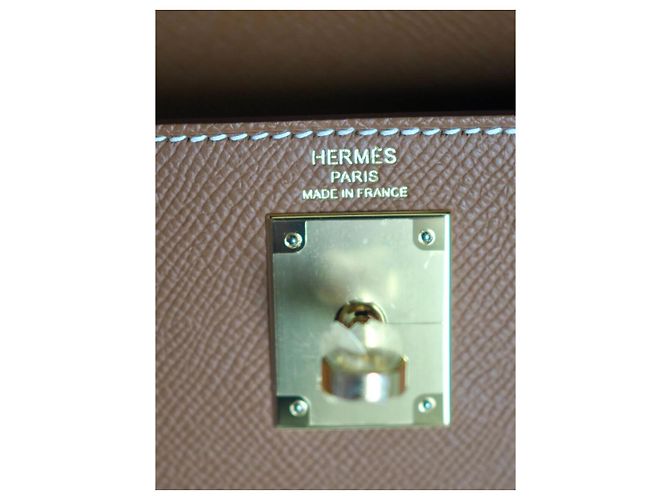 Hermès Kelly 28 Hardware dorato Epsom Gold Caramello - vista 9
