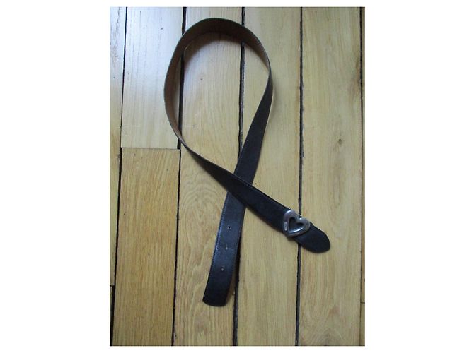Moschino Anthracite leather belt. Dark grey - view 6