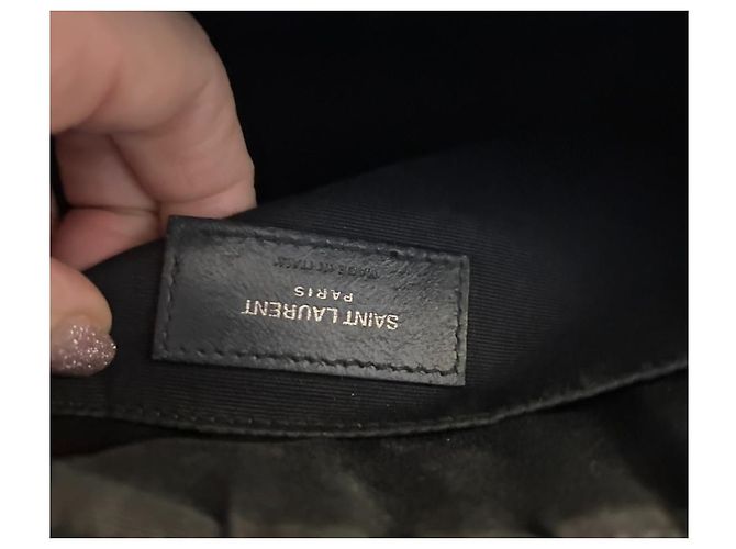 Saint Laurent lou em couro acolchoado lou em couro acolchoado Preto - vista 6