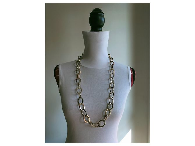 Max Mara Collana Lunga a Catena Oro in Metallo D'oro - vista 7