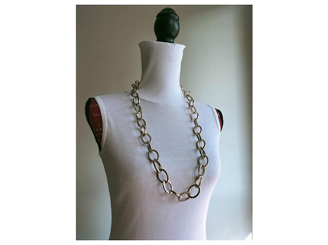 Max Mara Collana Lunga a Catena Oro in Metallo D'oro - vista 8