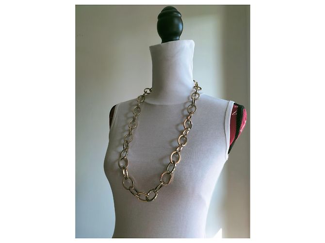 Max Mara Collana Lunga a Catena Oro in Metallo D'oro - vista 9