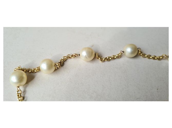 Chanel long necklace golden metal - view 3