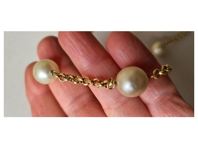Chanel long necklace golden metal - view 5