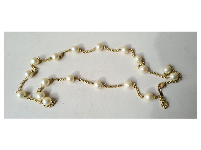Chanel long necklace golden metal - view 6