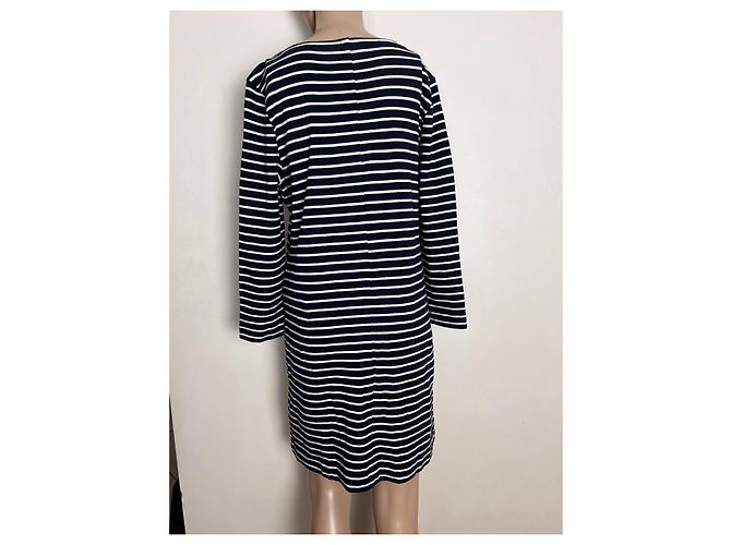 Vestido de algodón a rayas J.Crew Blanco Azul - vista 3