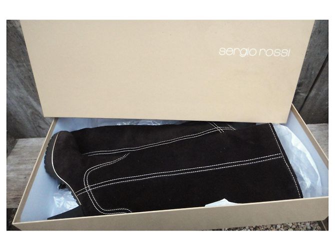 botas sergio rossi p 37 Marrón oscuro - vista 3