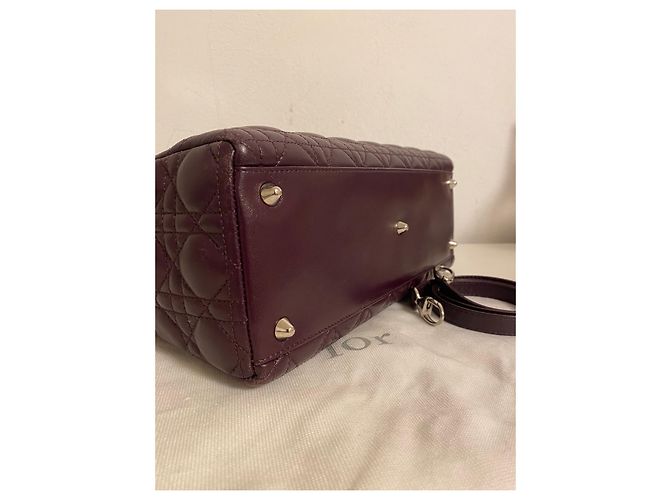 Borsa grande Lady Dior viola scuro - vista 10