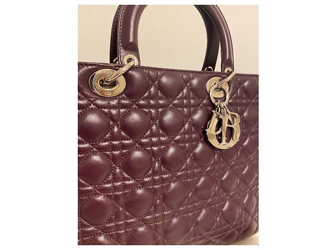 Borsa grande Lady Dior viola scuro - vista 11