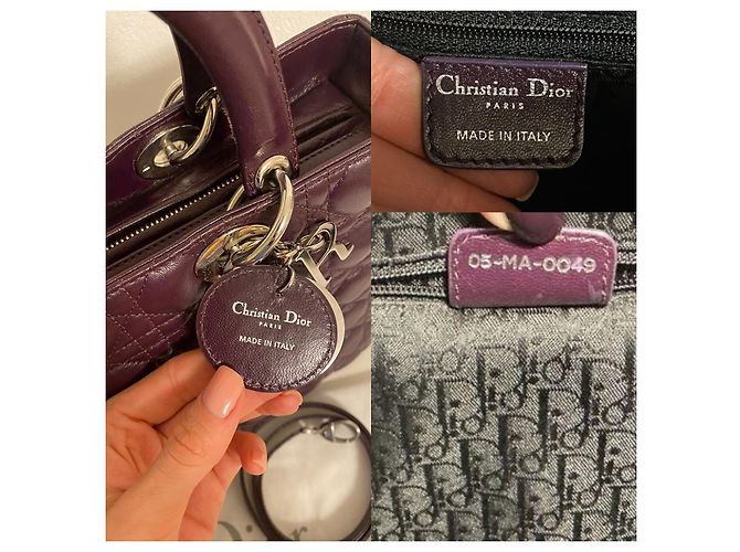 Borsa grande Lady Dior viola scuro - vista 4