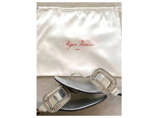 Sandali Roger Vivier in pelle argentata 40 Argento - vista 4