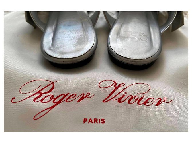 Sandali Roger Vivier in pelle argentata 40 Argento - vista 5