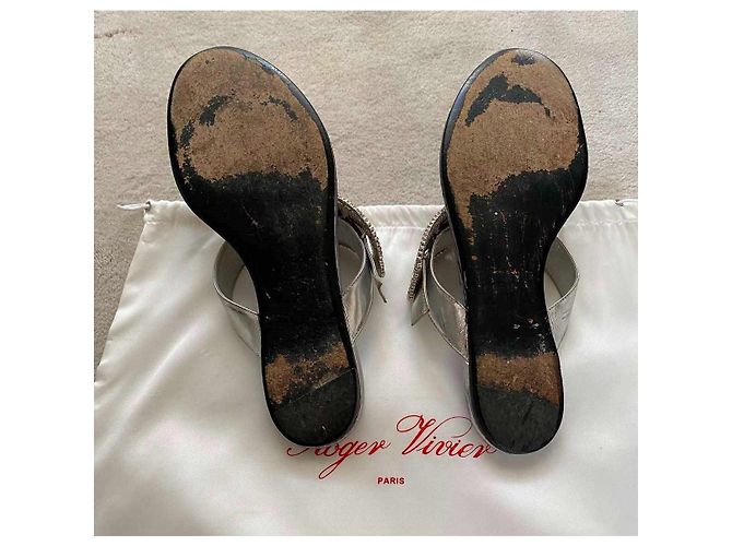 Sandali Roger Vivier in pelle argentata 40 Argento - vista 6
