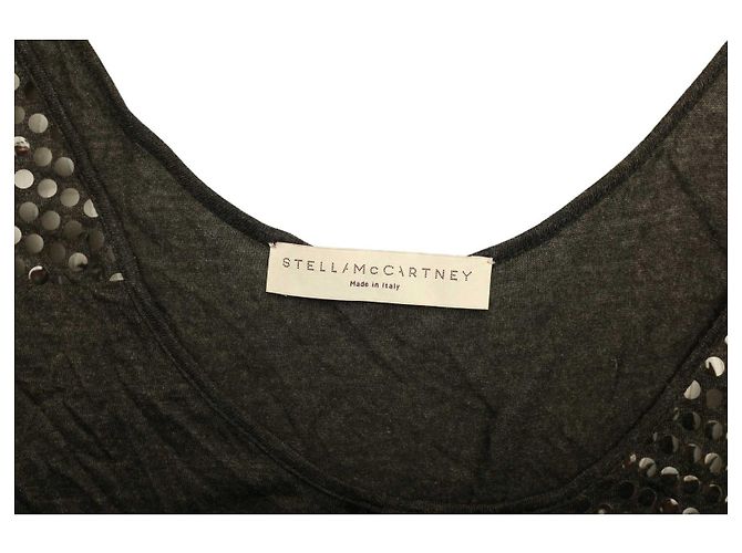 Stella Mc Cartney Stella McCartney Glänzendes Viscose Minikleid Anthrazitgrau - Ansicht 4