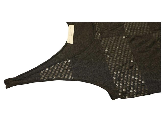 Stella Mc Cartney Stella McCartney Glänzendes Viscose Minikleid Anthrazitgrau - Ansicht 5