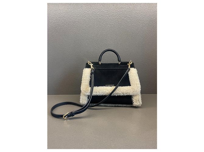 Dolce & Gabbana Borsa Sicily in camoscio nero - vista 2