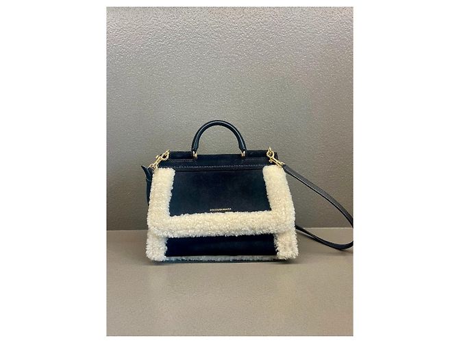 Dolce & Gabbana Borsa Sicily in camoscio nero - vista 4