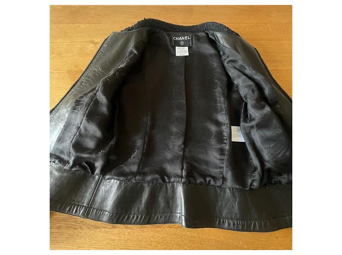 Chanel Lederanzugjacke Schwarz - Ansicht 11