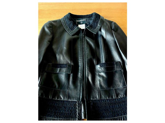 Chanel Lederanzugjacke Schwarz - Ansicht 2