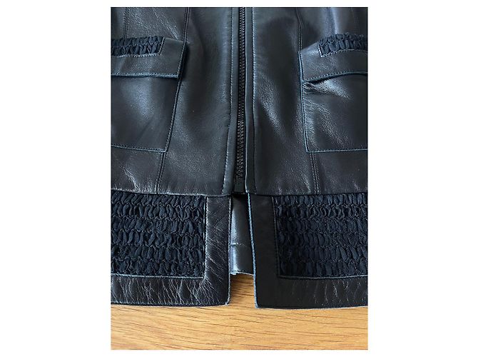 Chanel Lederanzugjacke Schwarz - Ansicht 5