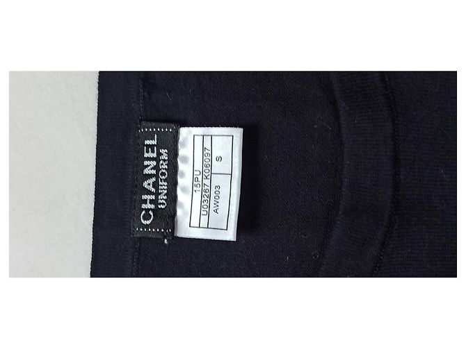Cambon Camiseta Chanel Uniform de algodón azul marino - vista 3