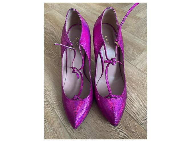 Gucci Absatzschuhe Fuchsia Leder Fuschia - Ansicht 2