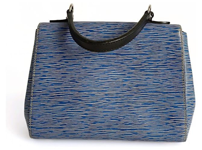 Louis Vuitton Borsa a mano Cluny Plain in pelle Epi azzurra Blu navy - vista 3