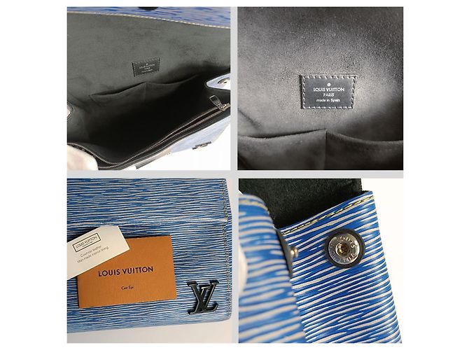 Louis Vuitton Borsa a mano Cluny Plain in pelle Epi azzurra Blu navy - vista 7