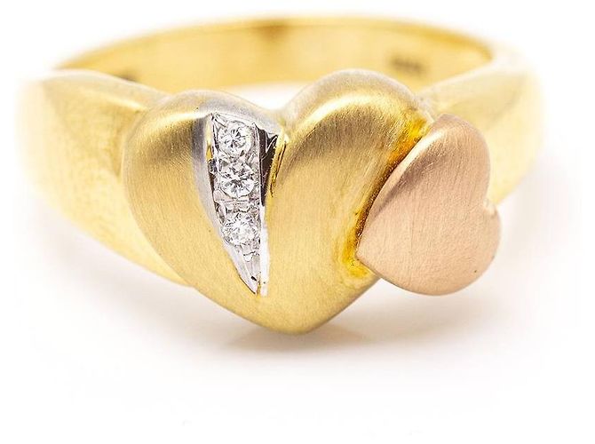 Autre Marque Gold-COR-Ring mit Diamanten. Golden - Ansicht 2