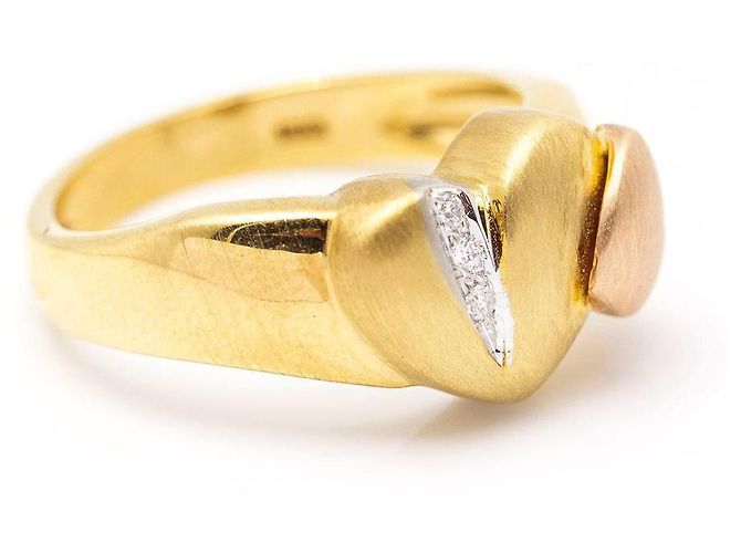 Autre Marque Gold-COR-Ring mit Diamanten. Golden - Ansicht 3