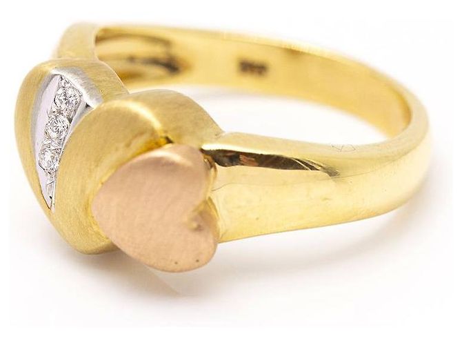 Autre Marque Gold-COR-Ring mit Diamanten. Golden - Ansicht 5
