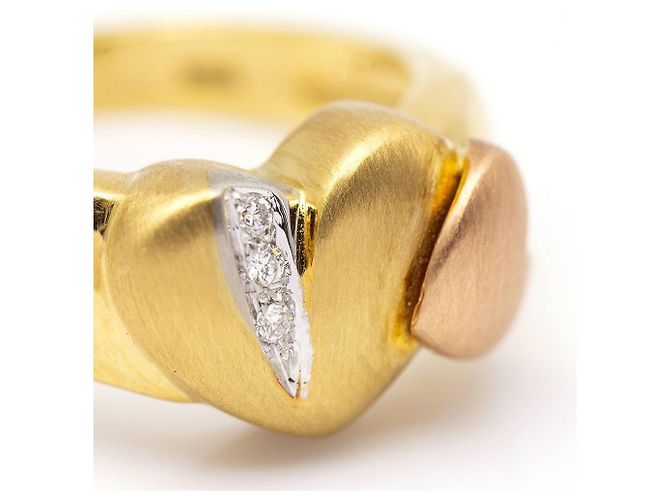 Autre Marque Gold-COR-Ring mit Diamanten. Golden - Ansicht 6