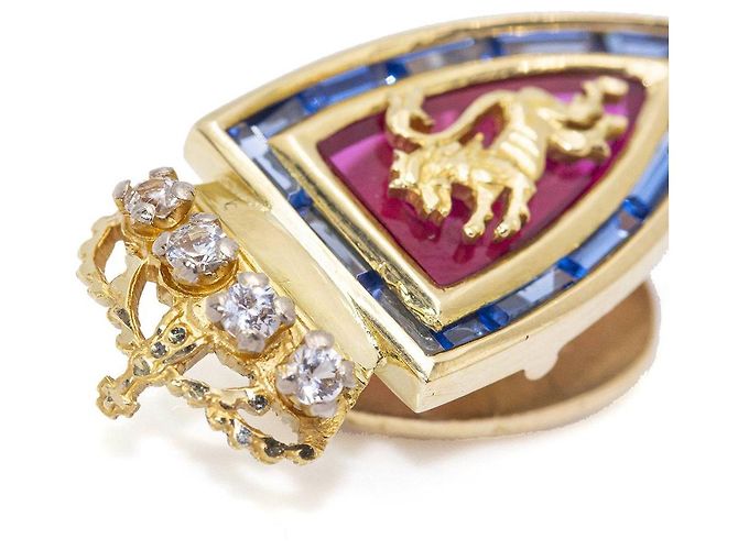 Autre Marque FC Zaragoza Shield Diamonds, Rubin und Saphire. Rot Blau Golden - Ansicht 4