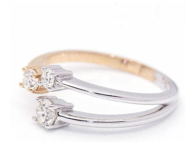 Autre Marque Anello TRIO in oro bianco e oro rosa con diamanti D'oro - vista 4
