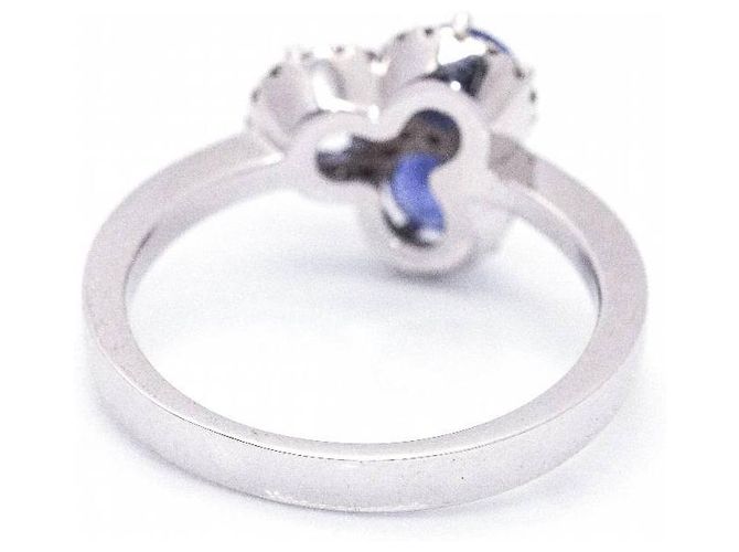 Autre Marque TRIO-Saphir- und Diamantring. Marineblau - Ansicht 3