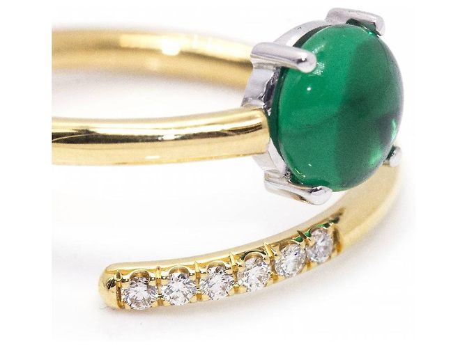 Autre Marque RAY Anello in oro e smeraldo. D'oro Verde - vista 5