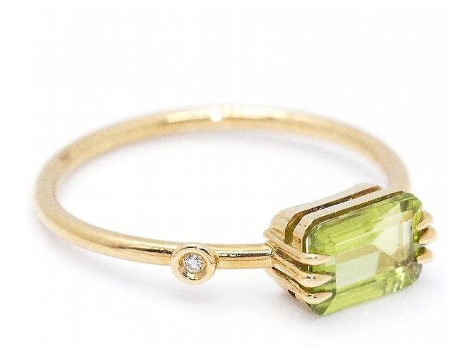 Autre Marque Gold, Peridot- und Diamantring Golden Hellgrün - Ansicht 2