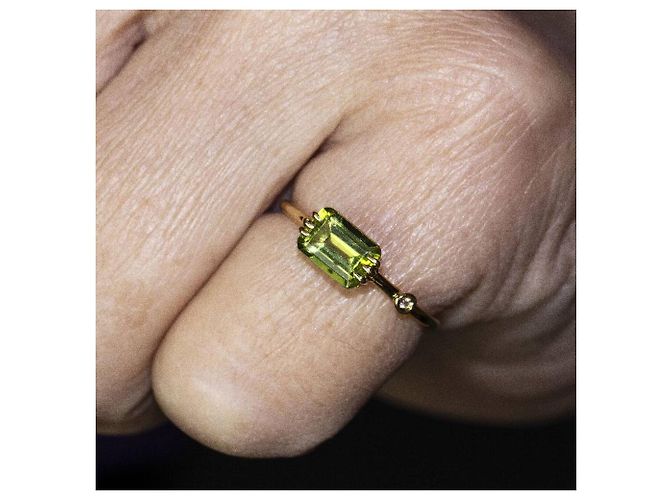 Autre Marque Gold, Peridot- und Diamantring Golden Hellgrün - Ansicht 6