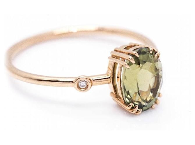 Autre Marque TURMALINA Grüner Ring. Golden - Ansicht 6