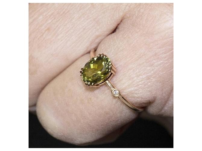 Autre Marque TURMALINA Grüner Ring. Golden - Ansicht 7