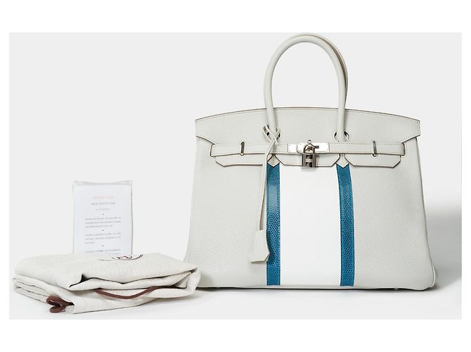 Hermès Sac HERMES Birkin 35 en Cuir Gris - 101684 - vue 2